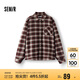森馬（Semir）長(zhǎng)袖襯衫男純棉法蘭絨格子外套秋季情侶裝寬松上衣101524105207