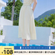 百圖betu女裝2025夏季新款半身裙高腰松緊腰顯瘦百搭A(yù)字裙子女2506T51 杏色 M