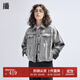 播【商場(chǎng)同款】做舊牛仔短外套女2024新款時(shí)髦夾克上衣BDR1WD0228 K40玄黑 玄黑 S
