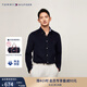 TOMMY HILFIGER【燈芯絨】秋冬男裝商務(wù)休閑純色修身長(cháng)袖襯衫外套 藏青色FAP M