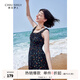 秋水伊人甜美碎花系帶裙夏季新款女收腰顯瘦A字大裙擺連衣裙 花料 S