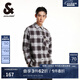 杰克·瓊斯（JACK&JONES）男裝春季時尚潮百搭舒適休閑襯衣男寬松翻領(lǐng)格子襯衫男224405010 E39鍛鋼灰 M 175