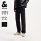 杰克·瓊斯（JACK&JONES）【七夕情人節(jié)禮物】男裝秋冬黑色牛仔褲男士903直筒彈力加絨褲子 A15黑色牛仔 31 175 W31/L30