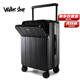 Walker Shop拉桿箱新款【前開(kāi)蓋】行李箱多功能可登機箱出差旅行箱 幻影黑【前開(kāi)蓋+杯架】 20英寸 【登機箱/現貨直發(fā)】
