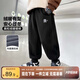 左西男童加絨褲子運(yùn)動(dòng)褲2025秋冬新款兒童中大童束腳長(zhǎng)褲 黑色 130