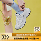 斯凱奇（Skechers）女鞋秋冬小白熊休閑鞋子厚底增高百搭運動軟底老爹鞋99999863 白色/海軍藍色/WNV 38