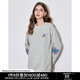 初語(yǔ)花朵刺繡假兩件衛(wèi)衣女2024秋季新款寬松抓絨保暖高級(jí)灰色上衣 灰色 L