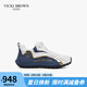 VICKI BROWN【VB男鞋】法國(guó)品牌新款老爹鞋時(shí)尚撞色休閑鞋旋轉(zhuǎn)扣鞋子男皮鞋 白藍(lán) 42