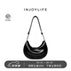 INJOYLIFE香蕉船包小號小眾設(shè)計慵懶風(fēng)通勤月牙包單肩斜挎女 軟感黑