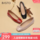 百思圖2023春季商場(chǎng)同款時(shí)尚潮流通勤軟便鞋女單鞋TIK38AQ3 黑色 37