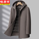 恒源祥品牌雙面呢大衣男中長(cháng)款時(shí)尚連帽羊毛風(fēng)衣秋冬季羽絨內膽外套厚 8812卡其 2XL 185碼 建議150-165斤
