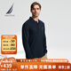 諾帝卡（NAUTICA）【單件直降】男裝春夏款全棉珠地休閑舒適長袖polo衫男KO3303 藏青4NV L