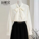 絲柏舍蝴蝶結長(cháng)袖蕾絲衫女2025秋裝新款時(shí)尚氣質(zhì)簡(jiǎn)約優(yōu)雅襯衫