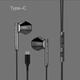 鐵三角有線(xiàn)耳機半入耳重低音通話(huà)線(xiàn)控帶麥typec運動(dòng)耳塞3.5mm頭運動(dòng)通用 Type-c盒裝+收納盒