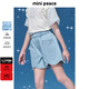MiniPeace太平鳥(niǎo)童裝夏新女童牛仔中短褲FBHBF2329 淡色牛仔藍 150cm