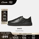Clarks其樂Courtlite Pure新品男鞋復(fù)古時髦厚底運動德訓(xùn)休閑板鞋 黑色 261852817 41