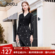 百圖betu百圖女裝冬季新款連衣裙氣質(zhì)假兩件收腰連衣裙女2311T72 黑色 L