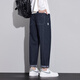 YIMINGCI2025秋冬新款黑色牛仔褲男士美式寬松直筒潮牌錐形休閑加絨褲子男 2548藍色 常規 28 建議90-105斤