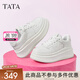 他她（TATA）孫樂言同款女鞋小白鯨鞋子厚底透氣板鞋小白鞋增高休閑鞋 白色 37