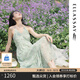 歌力思（ELLASSAY）【盧昱曉同款】夏新品法式碎花茶歇裙薄荷曼波度假吊帶連衣裙女 綠混搭 M