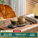 萬仟堂（Edenus）高檔陶瓷辦公杯 男女咖啡杯個人家用泡茶杯水杯帶茶盤 舉個栗子 焦茶釉（1杯1漏1盤）