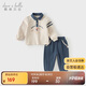 戴維貝拉男童運動(dòng)套裝秋裝兒童polo衫褲子兩件套寶寶衣服