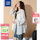 唐獅（TonLion）2025夏休閑女外套中長(cháng)款上衣連寬松 米白  M 