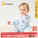 童泰寶寶連體衣秋冬季純棉嬰兒衣服家居內衣偏開(kāi)長(cháng)袖夾棉哈衣爬服 藍色 73cm (建議5-12個(gè)月身高66-75cm)