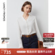 朗姿Basic衣櫥氣質(zhì)法式復古長(cháng)袖白襯衫上衣春新款襯衣女 米白色2 L