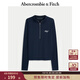 Abercrombie & Fitch【先加購 15號預售】女裝25秋季美式LOGO修身長(cháng)袖T恤157-5496 深靛藍色 M (165/96A)