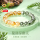 中國黃金天然水晶手鏈女綠幽靈黃水晶手串生日禮物送女友老婆紀念日 綠幽靈黃水晶手串-8n