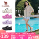 駱駝（CAMEL）洞洞鞋女夏日鏤空戶外鞋厚底休閑涼鞋 L25M162001 米色 37 