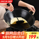 金存章丘鑄鐵鍋炒鍋無(wú)涂層炒菜鍋燉鍋不易粘老式家用圓底雙耳生鐵40cm
