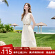 百圖betu女裝2025夏季新款連衣裙無袖羽毛流蘇背心氣質(zhì)裙子女2506T52 淺杏色 S