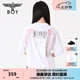 BOY LONDON【繁花】潮牌T恤情侶款短袖櫻花翅膀印花N01712 白色 S