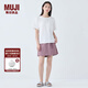無印良品（MUJI）女式OBP再生尼龍裙褲褲子女款 短褲 休閑褲女裝25年夏季BE15CC5S 煙熏粉色 L （165/70A）