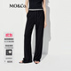 MO&Co.休閑褲夏含莫代爾松緊腰及地直筒長(cháng)褲黑色MBE2PATT05 黑色 M /165