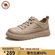 駱駝牌休閑低幫男鞋運動(dòng)厚底經(jīng)典復古板鞋春夏季 P15S836006 沙色 43  