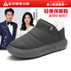 足力健防滑老人鞋男2025秋冬季新款爸爸鞋一腳蹬保暖棉鞋加絨休閑雪地靴