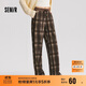 森馬（Semir）休閑褲女格紋闊腿褲復古風(fēng)潮流2024冬季時(shí)尚仿呢長(cháng)褲109724127008