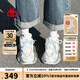 KAPPA卡帕女鞋網(wǎng)面透氣休閑百搭老爹鞋女2025年秋季新款潮厚底運動(dòng)鞋子 冬日白/冷灰色 35