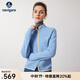 Navigare意大利小帆船羊毛衫女士秋冬季半高領(lǐng)彈力休閑毛衣通勤針織開(kāi)衫女 邦迪藍/白 M