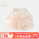 班喜迪女童連衣裙秋裝兒童公主裙洋氣女寶寶蓬蓬裙周歲禮服春秋兒童裙子 米色 80