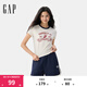 Gap女裝2025夏季新款撞色圓領(lǐng)趣味印花logo常規(guī)短袖T恤上衣766159 象牙白 M (165/84A) 亞洲尺碼