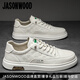 JASONWOOD品牌高檔男鞋2025新款秋季百搭休閑板鞋男士休閑皮鞋一腳蹬小白鞋 米色 【品牌男鞋】 39 【運動(dòng)鞋碼】