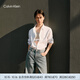 Calvin KleinJeans25春秋男女情侶中性商務(wù)休閑ck純色牛津紡長(cháng)袖襯衫40EM125 YAA-月光白 M