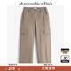 ABERCROMBIE & FITCH女裝24春秋款美式復古街頭潮流寬松工裝風休閑褲KI156-4520 卡其色 30 S (155/76A)短版