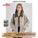 VEGA CHANG皮毛一體短外套女2025年秋冬新款寬松顯瘦高級感名媛風(fēng)毛絨大衣 常規版 M