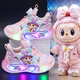 ABCATO拉布布發(fā)光女童鞋2025春秋新款女孩皮面防水中小童旋轉(zhuǎn)紐扣運動鞋粉色-皮面單鞋23 碼 內(nèi)長14.5厘米