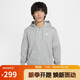 耐克男子夾克AS M NK CLUB FT FZ HOODIE運動(dòng)服 FN3885-063灰XL